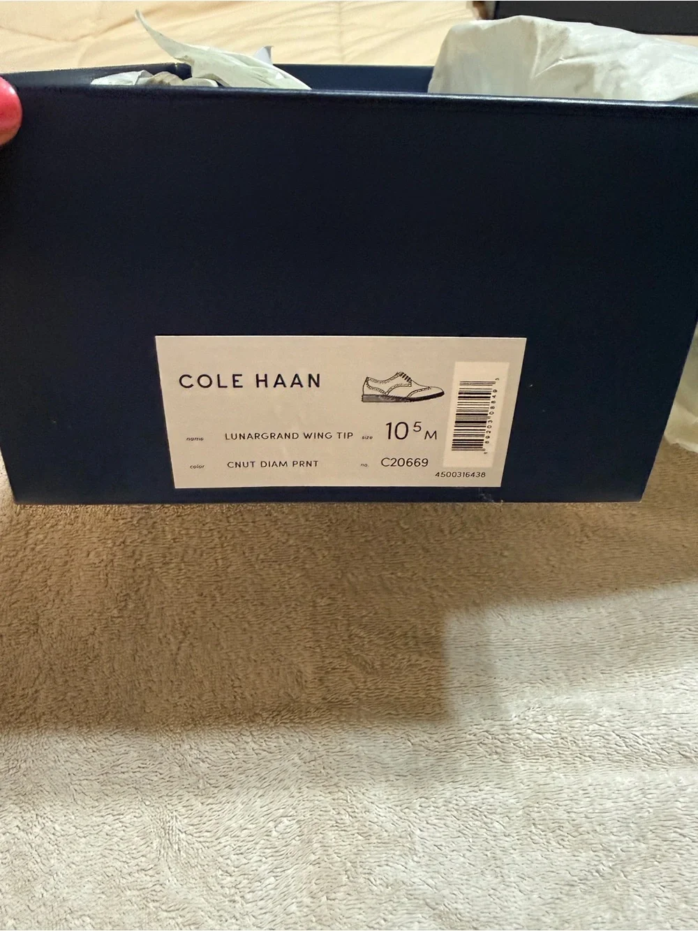 Cole Haan Brown Wingtip Oxford with Orange Laces